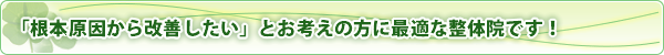 根本原因から改善して身体をチャンと良くしたい人の為のカイロ・整体院です。